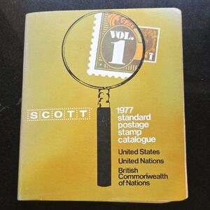 Scott Yellow Stamp Catalogue with Black Magnifying Glass